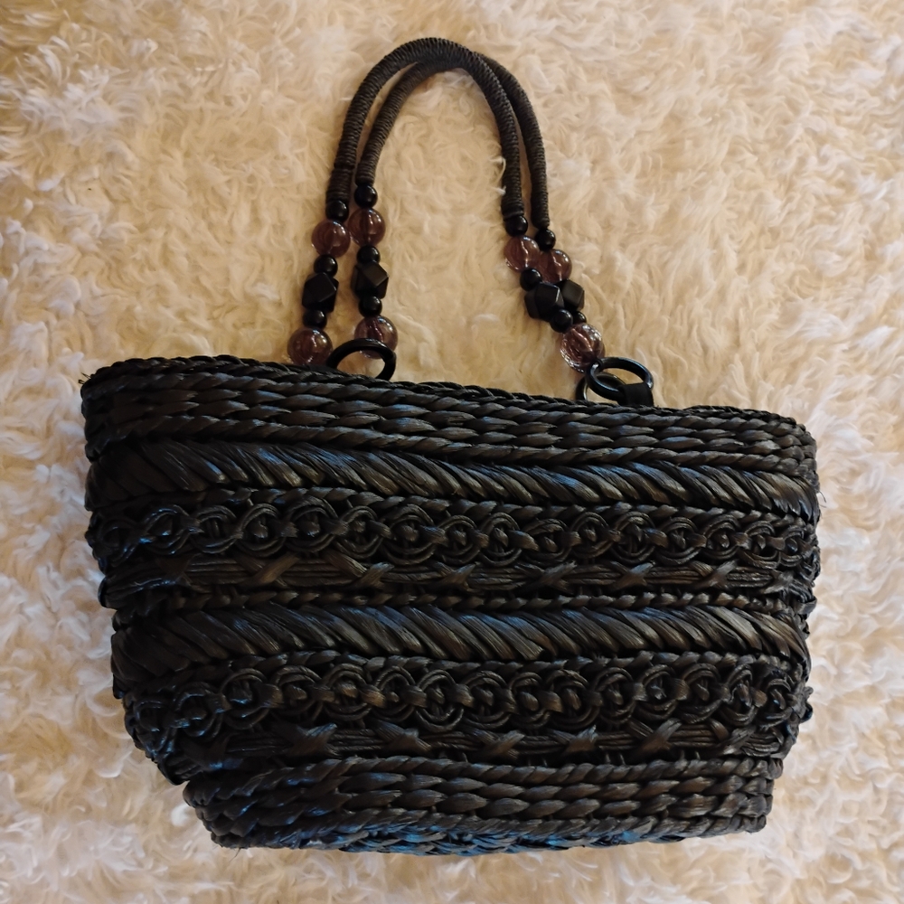 Elegant Black Woven Chico's  Handbag